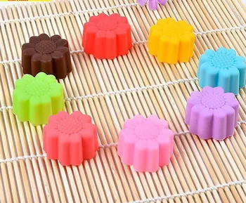 

Muffin Cup 5cm Soft Silicone Cake Mold Chocolate Mould Plum Flower Shape Cupcake Baking Tool Mix Colors, 1000pcs