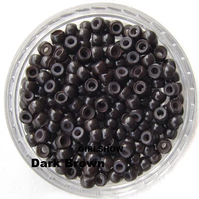 

1bag copper micro ring 3.0mm nano ring silicone crimp beads for nano hair extension Dark Brown,200pcs/lot