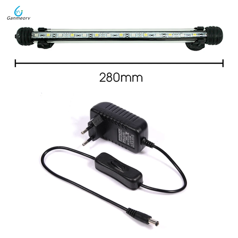 

Waterproof LED Aquarium Lights Fish Tank Light Bar Blue/White 28cm Submersible Underwater Clip Lamp Aquatic Decor