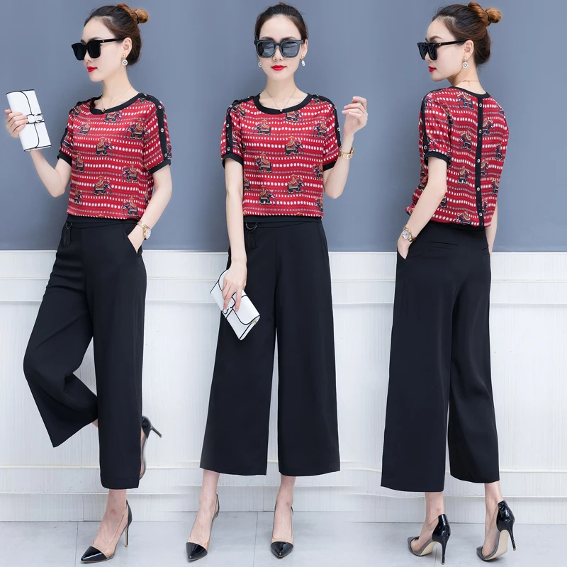 

YICIYA red outfit co-ord set for women tracksuit sportswear two 2 piece set top and pant summer 2020 print floral 2pcs clothing