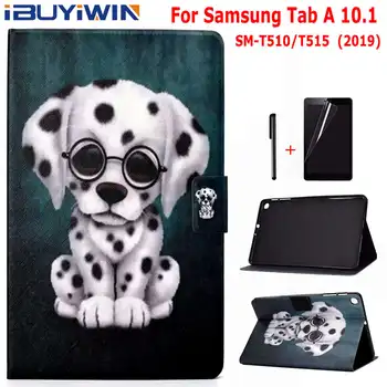 

iBuyiWin Colorful Printed Magnetic Cover for Samsung Galaxy Tab A 10.1 SM-T510 SM-T515 10.1" 2019 New Tablet Funda Case+Film+Pen