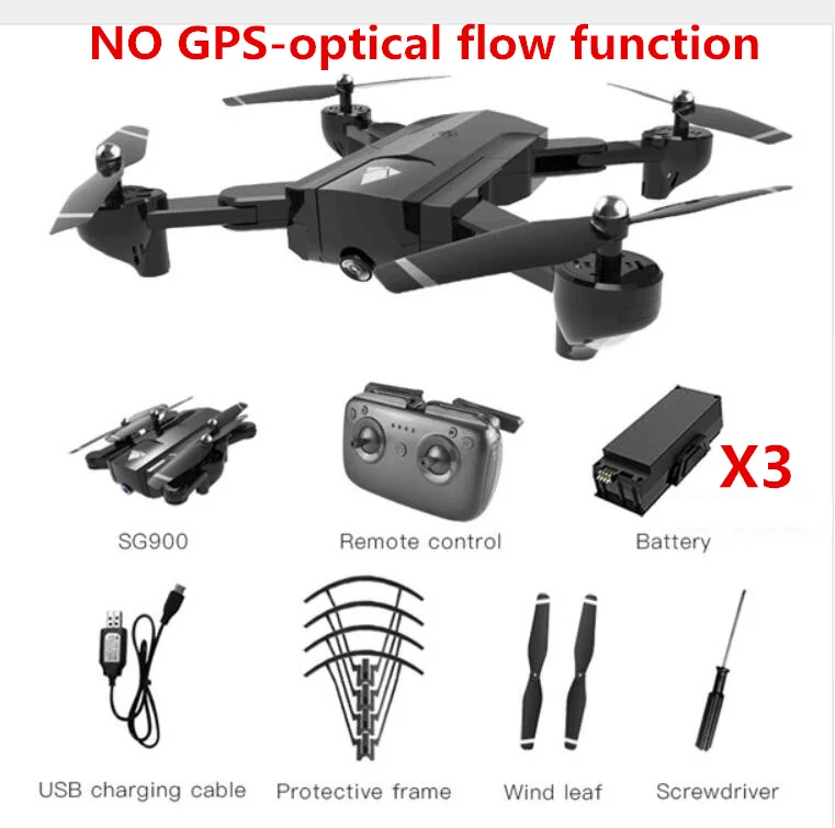 SG900-S SG900S SG900 F196 Дрон на радиоуправлении с gps и камерой 1080 P Wi-Fi FPV gps Follow Me Радиоуправляемый квадрокоптер Профессиональный Drone вертолет - Цвет: No GPS 3 battery