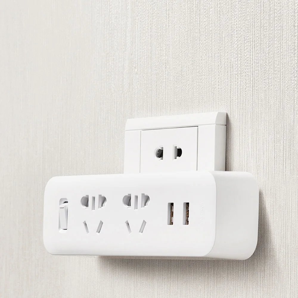 Xiaomi Mijia On-Wall power Strip Конвертер розетка портативный переходник с 2 USB порт быстрой зарядки розетка переключатель