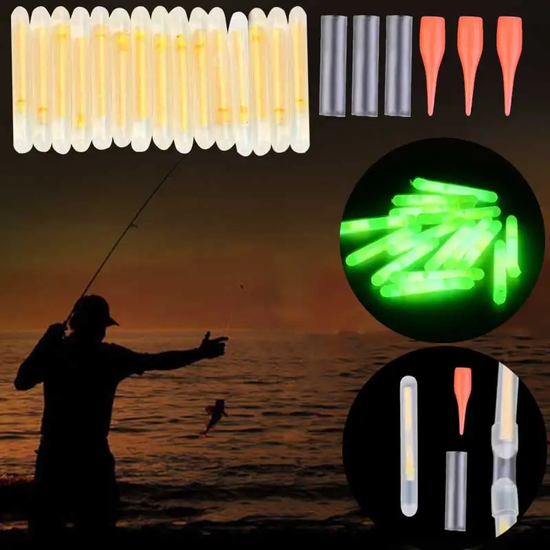 

15pcs Mini 4.5x36mm Glow Fishing Fish Fluorescent Lightstick Light Night Float Rod Lights Dark Sticks ASD88