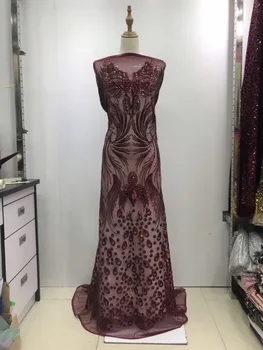 

Best Selling 2019 Products French Net Lace Fabric With Sequins High Quality African Tulle Lace Fabric For Party Dress JL163