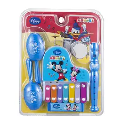 Дисней детская игрушка мультфильм Микки принцесса музыкальный инструмент пять в одном набор стук гармоника игрушка набор