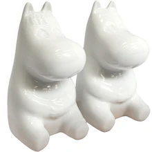 White Spice Jar Moomin Cartoon Creative Condiment Bottle Salt Tank Pepper Pot Kitchen Tools Home Decoration Accessories Kawaii