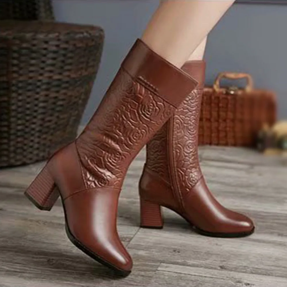 

Fashion leather women's shoes heels Women Boots Women Boot Shoes Woman Booties Woman Botas Mujer Bota Feminina Zapatos De Mujer