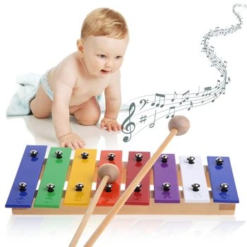 

8 Notes Wooden Children Kid Xylophone Glockenspiel Musical Instrument Music Toy