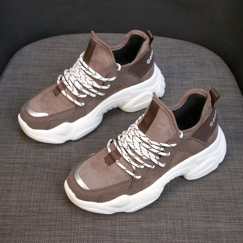 

QWEDF Women walking Shoes 2019 Spring Autumn Shoes Women Sneakers Fashion Lace-Up white Breathable woman Sneakers US-24