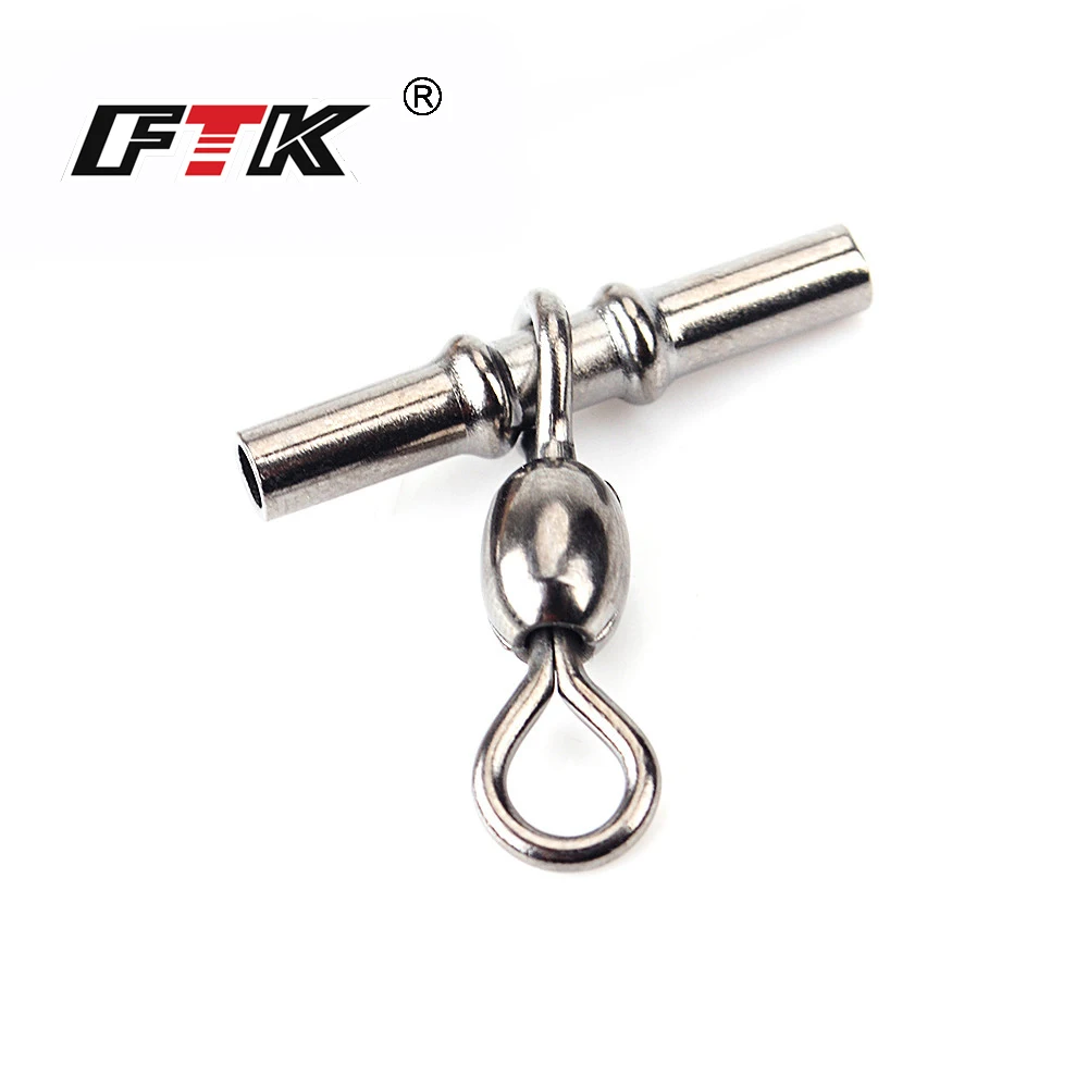 

FTK swivel 1 Pack 2/0# 1/0# 1# 2# 3# 4# Cross-Line Crane Fishing Swivel Fish Hook Lure Connector Terminal Pesca Fishing Tackle