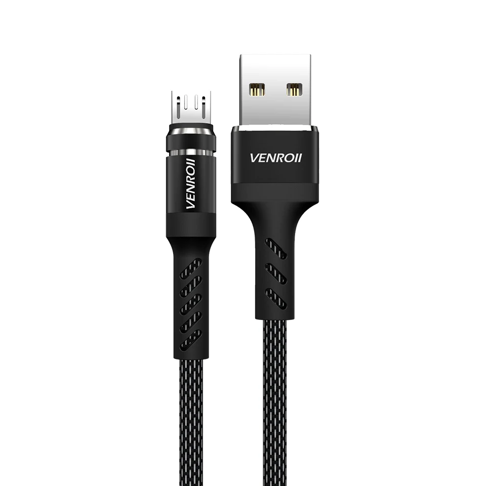 Venroii Kable Micro USB кабель для Xiaomi Redmi Note 5 Android телефон зарядное устройство Шнур для huawei Honor 7 8x 9i OPPO VIVO зарядка USB - Цвет: Black (3ft)