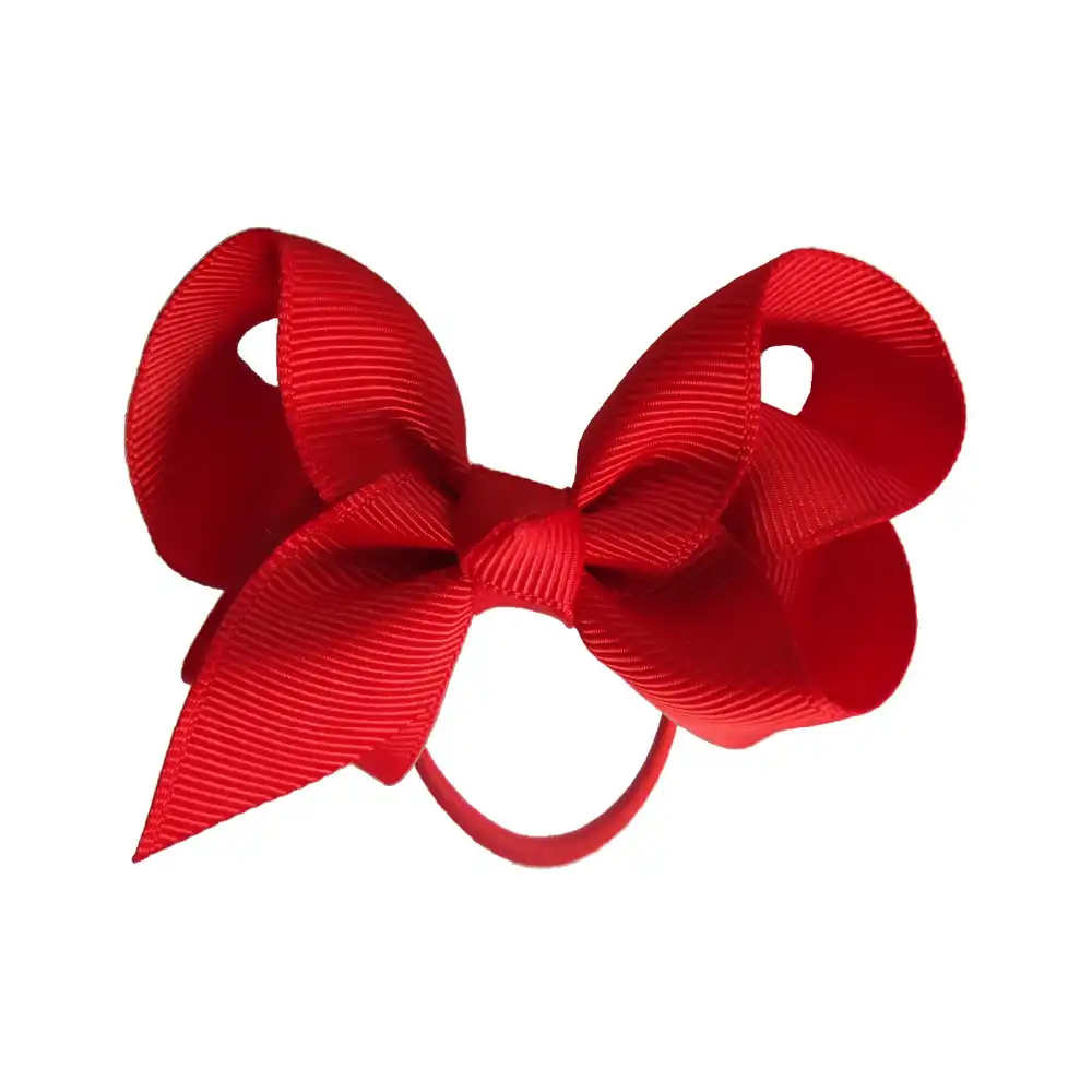 3 Inch Hair Bow With Elastic Bands Loops Kids Girls Hair Bobble Bows Ponytail Hair Holder Bows Boutique Mini Cute Hair Bow