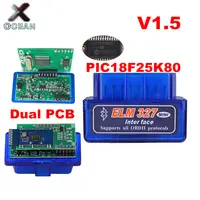 Dual Double 2PCB PIC18F25K80 Firmware 1.5 ELM327 V1.5 OBD2 BT Diagnostic Interface ELM 327 V1.5 Hardware Support More Car 1