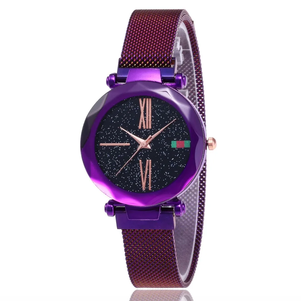 

New Brand Rosy Gold Mesh Magnet Starry Sky Quartz Watch Women Casual Watches Relogio Feminino Ladies Wrist Watch Hot Sale Clock