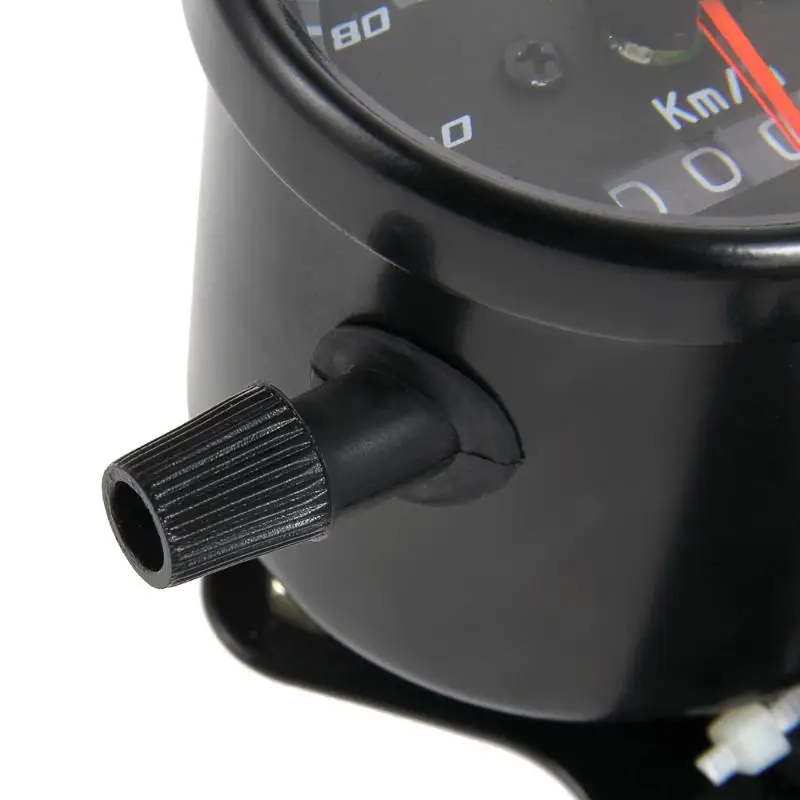 Universal Motorcycle Odometer & Tachometer Speedometer Gauge With Black Bracket