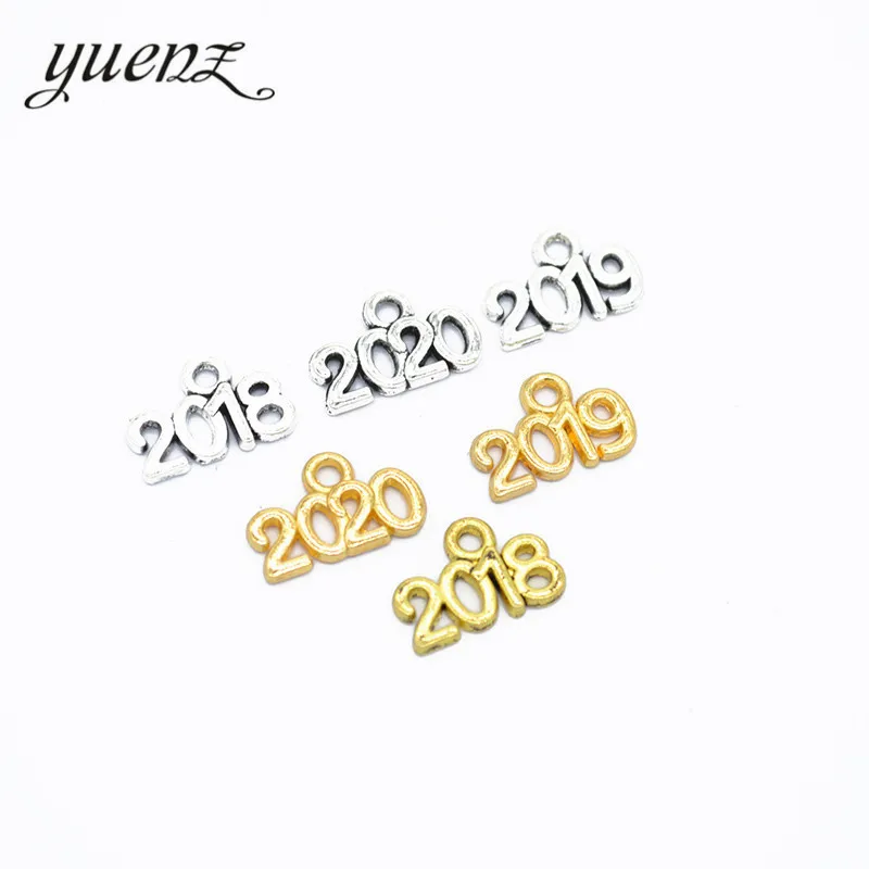 YuenZ 40 шт. 3 цвета антикварные металлические номера 2019 2020 Подвески для изготовления