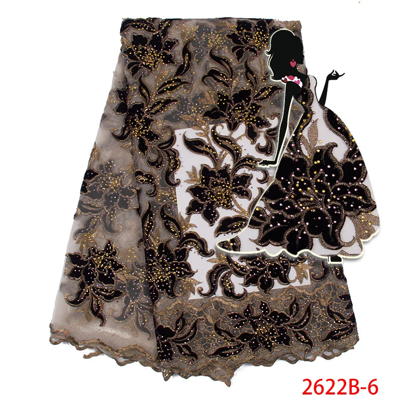 

French Tulle Mesh Lace Fabric for Wedding Party 2019 Popular Latest African Net Lace Fabrics with Stones Nigerian Lace APW2622B