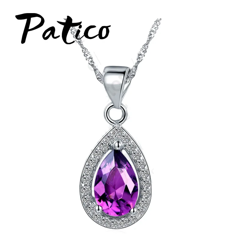 

High quality 925 Sterling Silver Pendant Necklace Clear CZ Crystal Necklace For Women Wedding Necklaces & Pendants