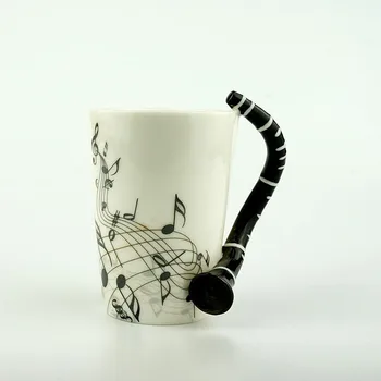 

Novelty 220ml Clarinet Ceramic Cup Personality Music Note Milk Mug Coffee Tea Cup Christmas New Year Gift