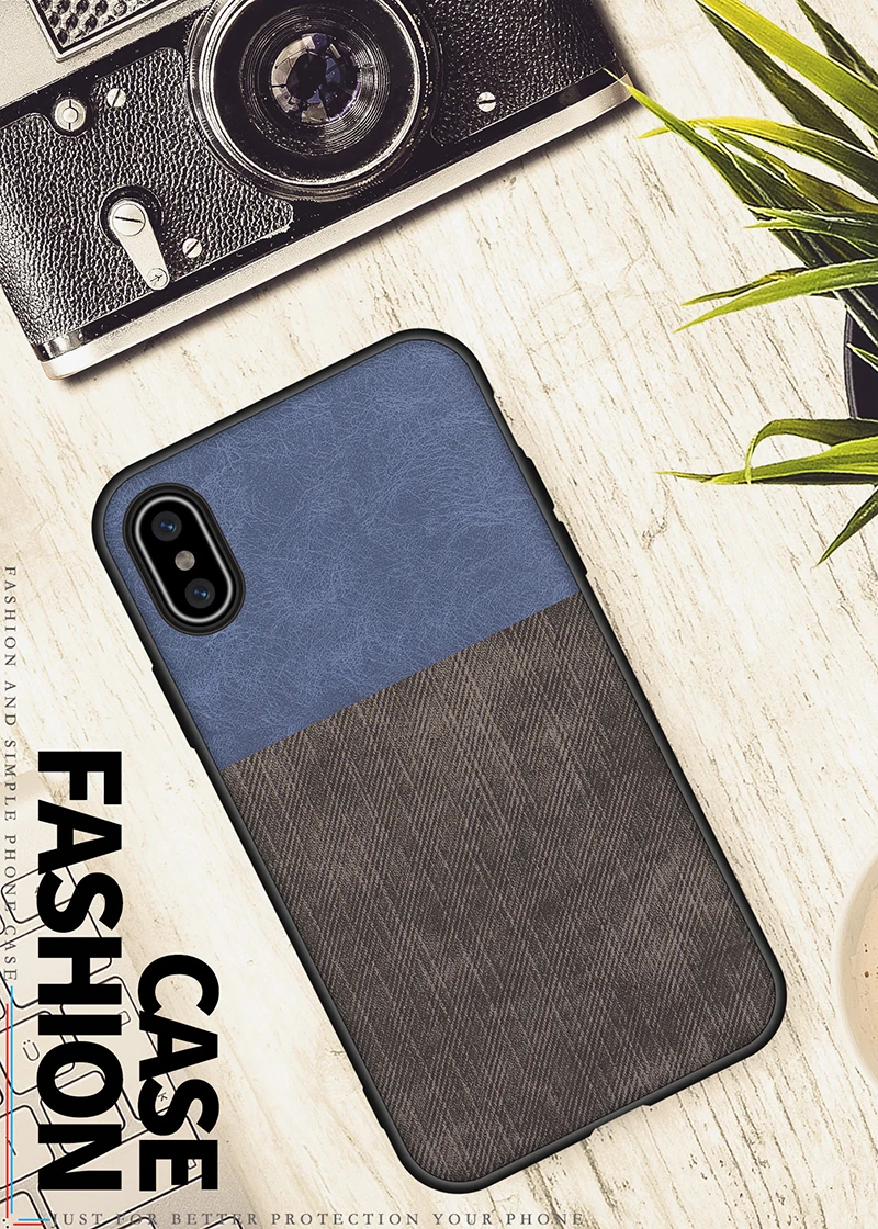 For Iphone 7 Case Iphone X XR Cases Denim Fabric Anti-knock Cover Soft TPU Vintage Shell For Iphone 6 6s 8 Plus XS Max Case 2019