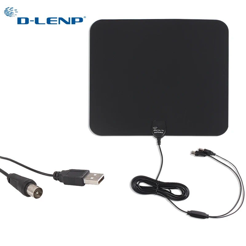 D-LENP HDTV 1080P Цифровая ТВ антенна диапазон для внутреннего 8 м с усилителем усилитель