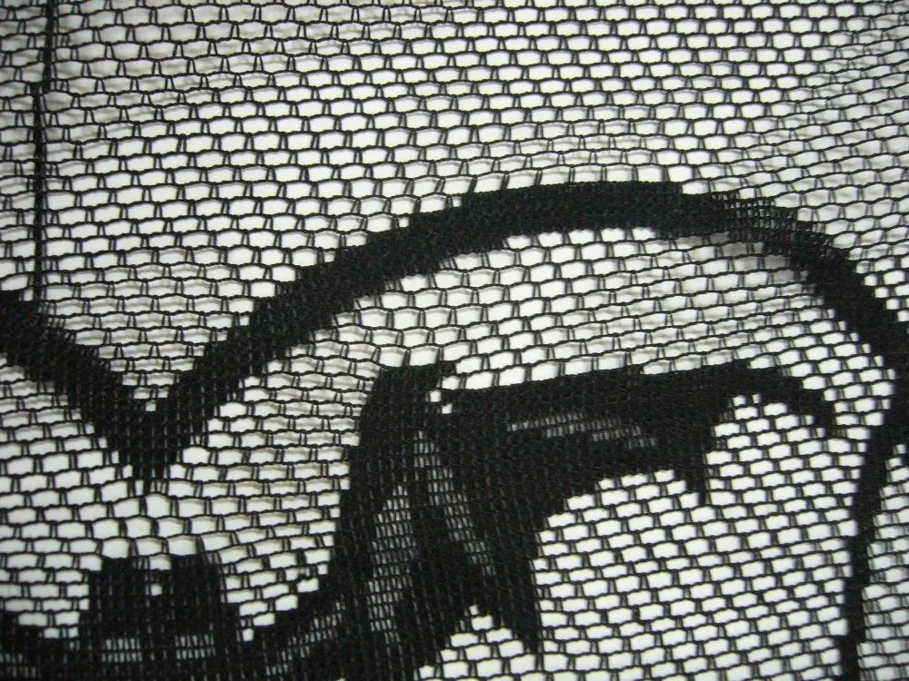 Halloween Black Lace Spider Web And Bat Mantle Scarf Curtains