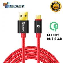 5V2A Micro USB Cable,Tiegem Fast Charging Mobile Phone USB Charger Cable 1M 2M 3M Data Sync Cable for Samsung HTC LG Android
