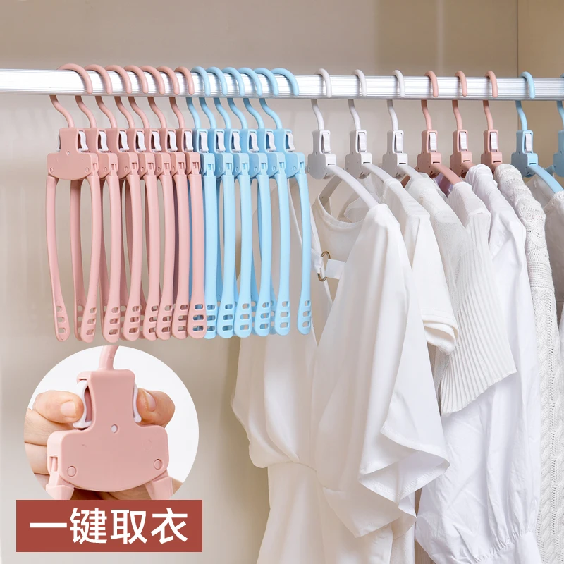 1pc Household Foldable Hanger Plastic Magic Clothes Hangers Portable ...