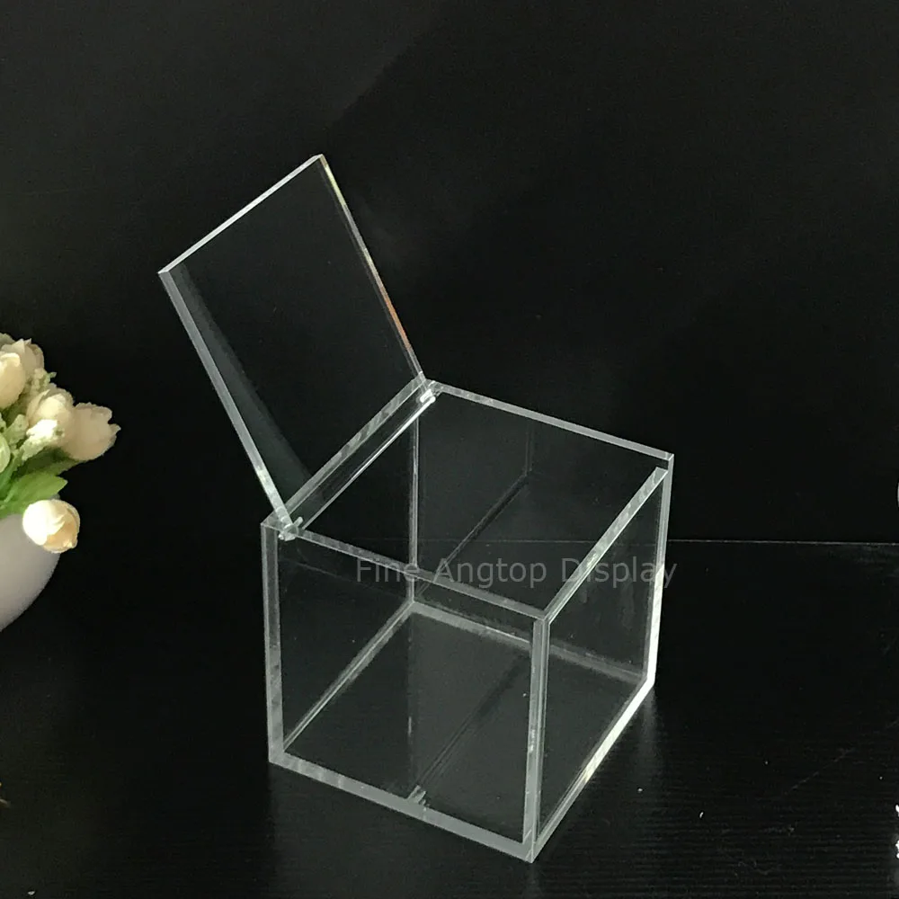 

Multifunction clear acrylic cube box jewelry display storage box with lids 9x9x9cm