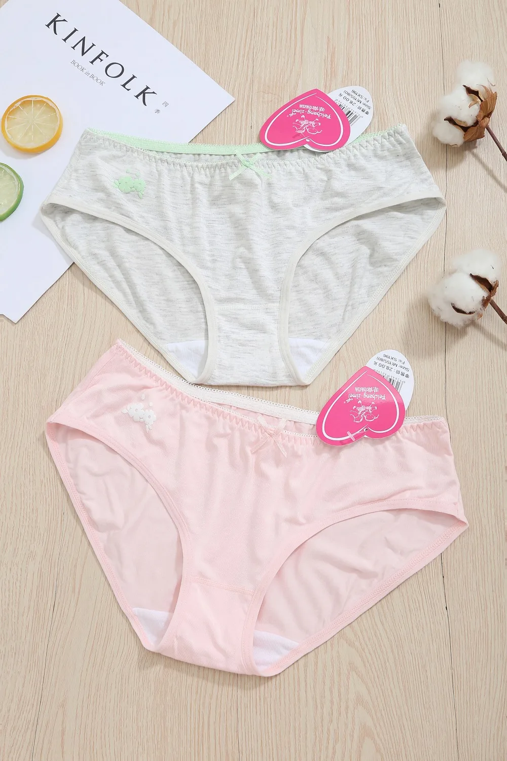 Free Shipping Feichangzimei Teenage Girl Panties Cotton Solid Panties