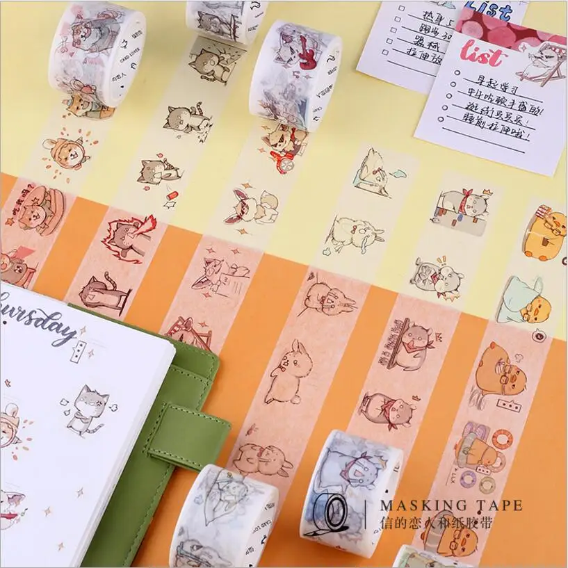 

Creative cute animal Emoticons picture 30 mm*7 m washi tape Japanese diy Scrapbooking Masking Tape School Office Supply