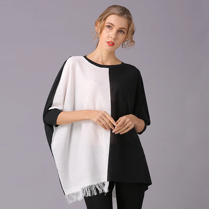 Fashion Women Blouse Coat Stitching Color Open Front Stand