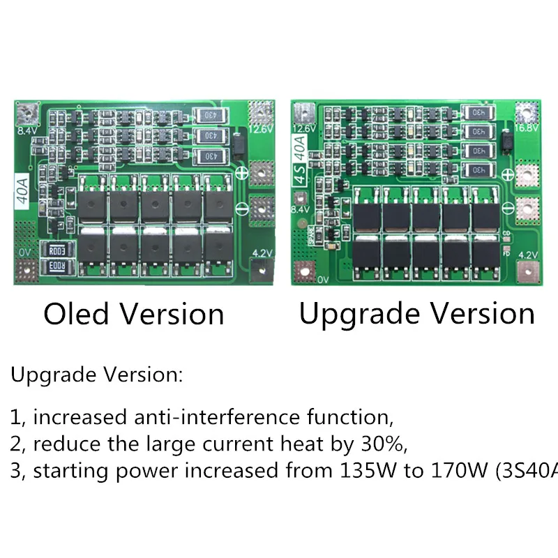 3S 40A 11,1 V 12,6 V 18650 литиевая батарея Защитная плата для сверла 40A текущий стандарт/повышение/баланс