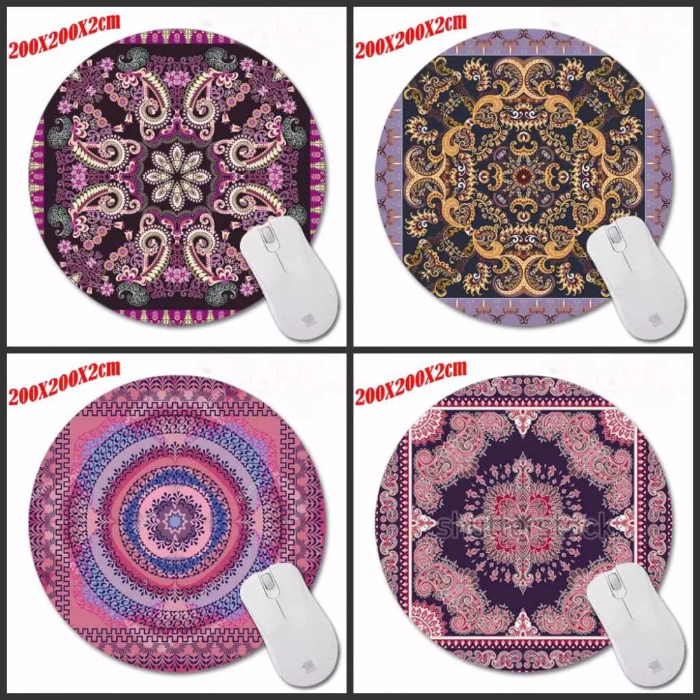 

Mairuige Printing Fashion Persian carpet Gaming Mousepad Anti-Slip PC Laptop Gamer Speed Mice Rug Mat Rubber Round Mouse Pad