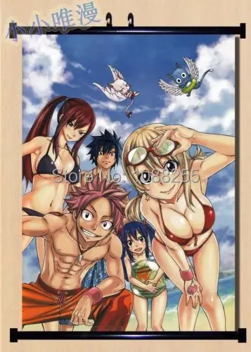 

Home Decor Anime Poster Wall Scroll Anime FAIRY TAIL Natsu Dragneel Erza Scarlet