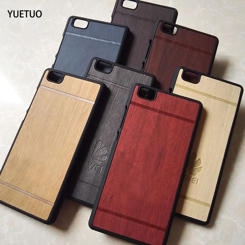 coque p8 lite case luxury original hard case for huawei ascend p8 lite p 8 p8lite brand phone wood protective back cover cases