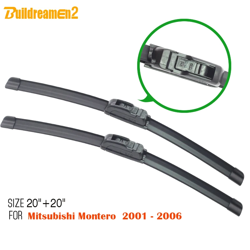 

Buildreamen2 1Pair Auto Windshield For Mitsubishi Montero 2001-2006 Car Rubber Soft Screen Wiper Blades Easy Insulation !