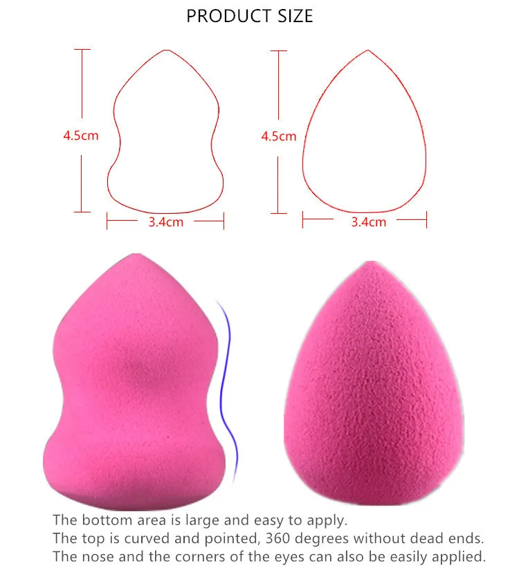 4 шт. Набор Профессиональный спонж для макияжа лица глаз мультиформы основа губка высокое качество макияж спонж Красота Макияж