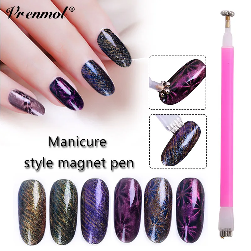 Vrenmol Dual ended Stick Magical Nail Art Design Flower Stripe for Cat Eye UV