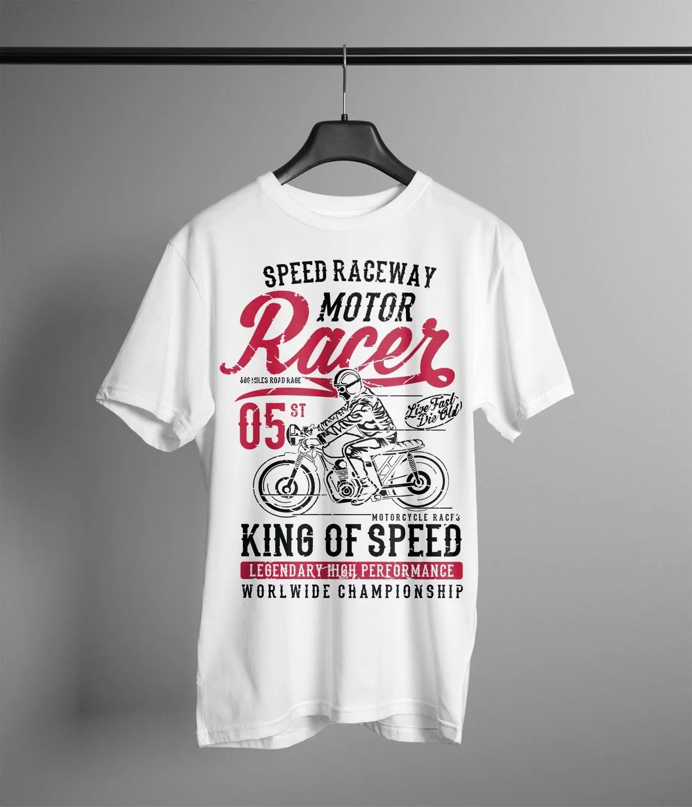 cheap Newest 2019 Men #039;S Fashion Motor Racer T Shirt Motorrad Bikes Biker Chopper Mc Rocker OldSchool Caferace Summer Style