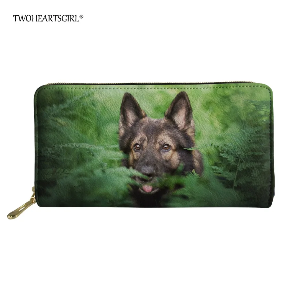 Twoheartsgirl Women Wallets Long PU Leather Wallet Female German