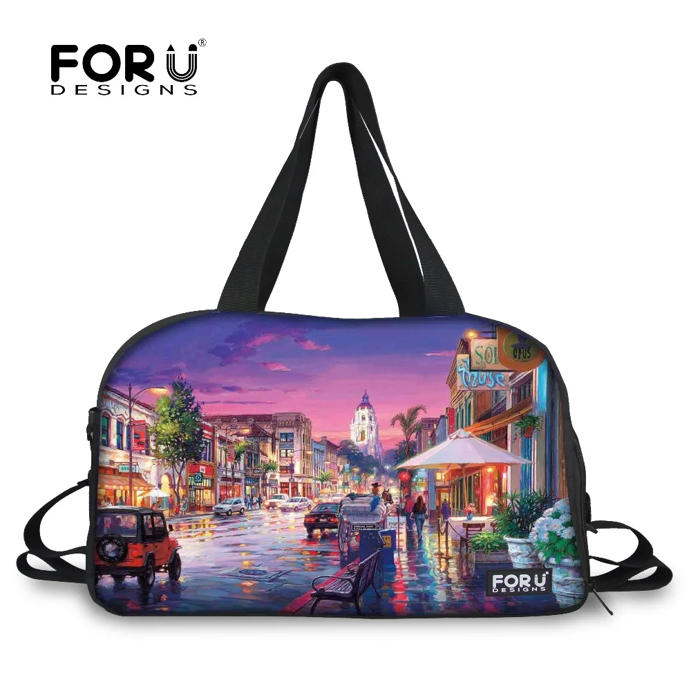 

Fashion Men Women Travel Bags Venice landscape Printed Luggage Bags Brand Ladies Woman Handbag Shoulder Canvas Bag FORUDESIGNS