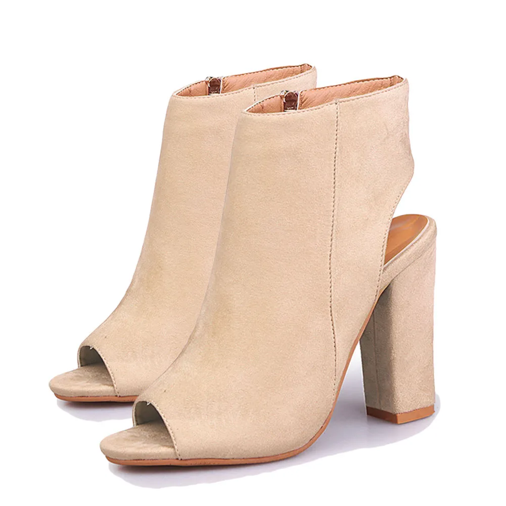 

Spring / Autumn Elegant Women New Fashion High Heels Peep Toe Boots Shoes
