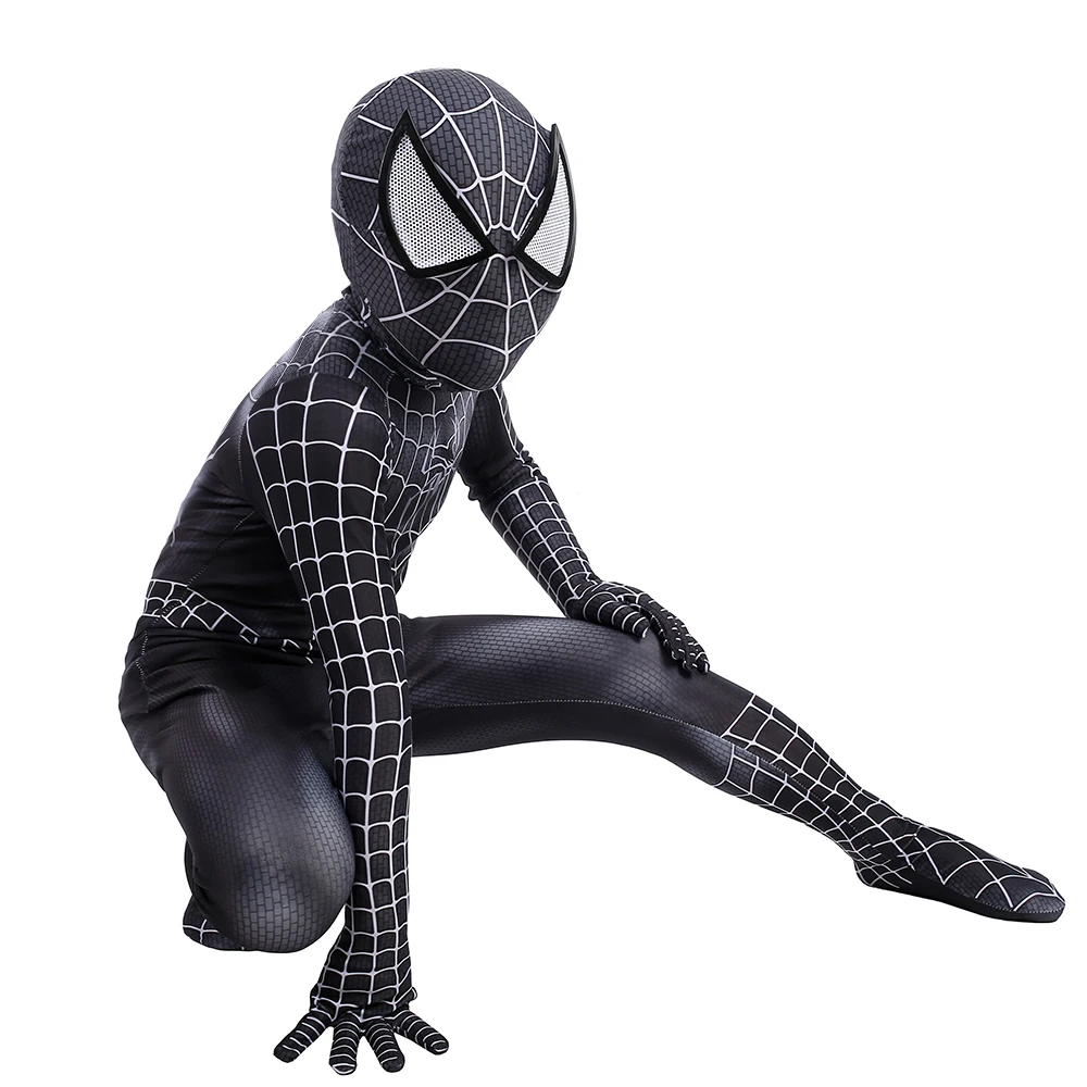 Children Lycra Spandex Black Spiderman Costume Kids Child Venom Spider-Man Cosplay Zentai Suit Halloween Jumpsuit Children Lycra Spandex Black Spiderman Costume Kids Child Venom Spider-Man Cosplay Zentai Suit Halloween Jumpsuit