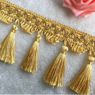 

5Yards/Lot DIY Lace Tassel Fringe Cotton Ethnic Lace Trim Ribbon Sewing Latin Dress Stage Garment Curtain Decorative SM380