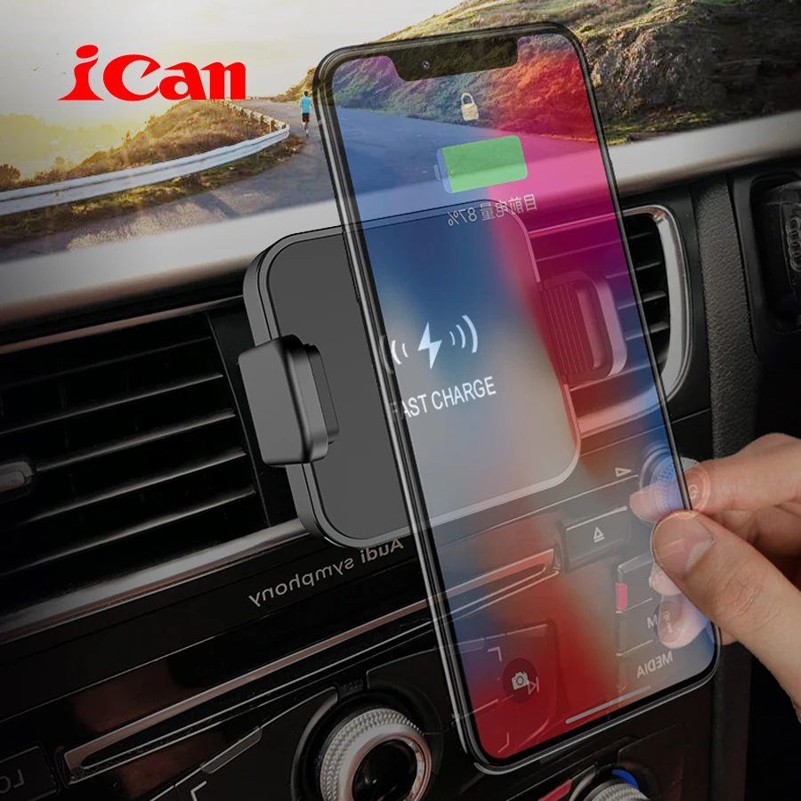 iCan Car Mount Fast Wireless Charging Pad Car Holder Stand For Samsung