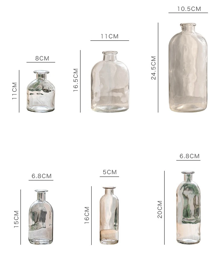 Тонкий рот стеклянная бутылка для хранения минималистичный скандинавский Vogue Прозрачный стол для хранения для кувшина органайзера цветочный контейнер Декор