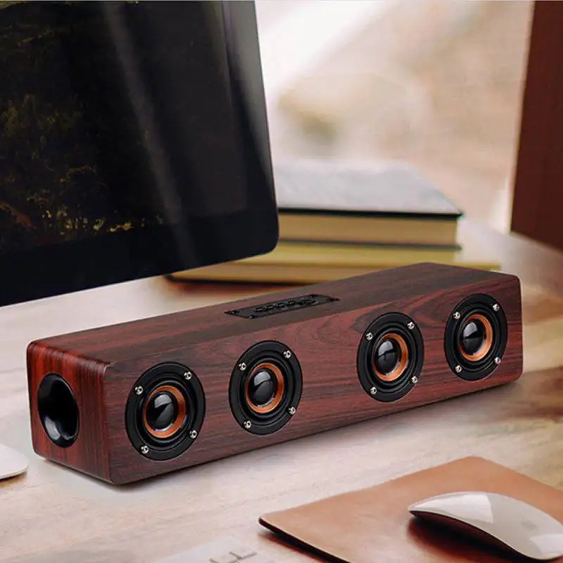 

Retro Wooden Bluetooth Speaker Portable HIFI Subwoofer mp3 Player Support TF Card with 3000mAh Battery for Phone PC Lap