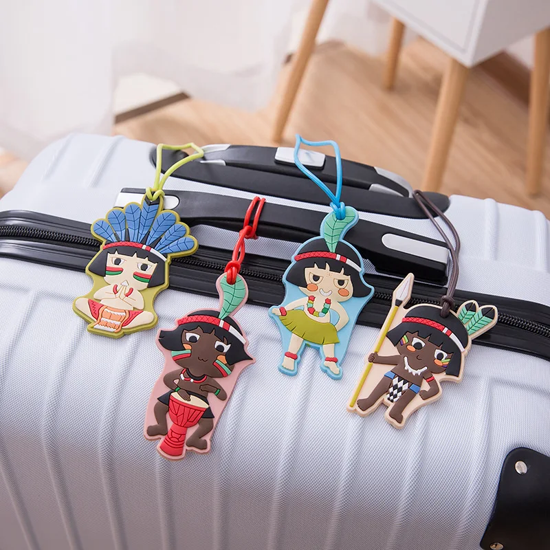 

Travel Accessories Indian Cartoon Luggage Tags Silica Gel Suitcase ID Addres Holder Baggage Boarding Portable Label